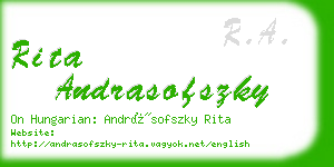 rita andrasofszky business card